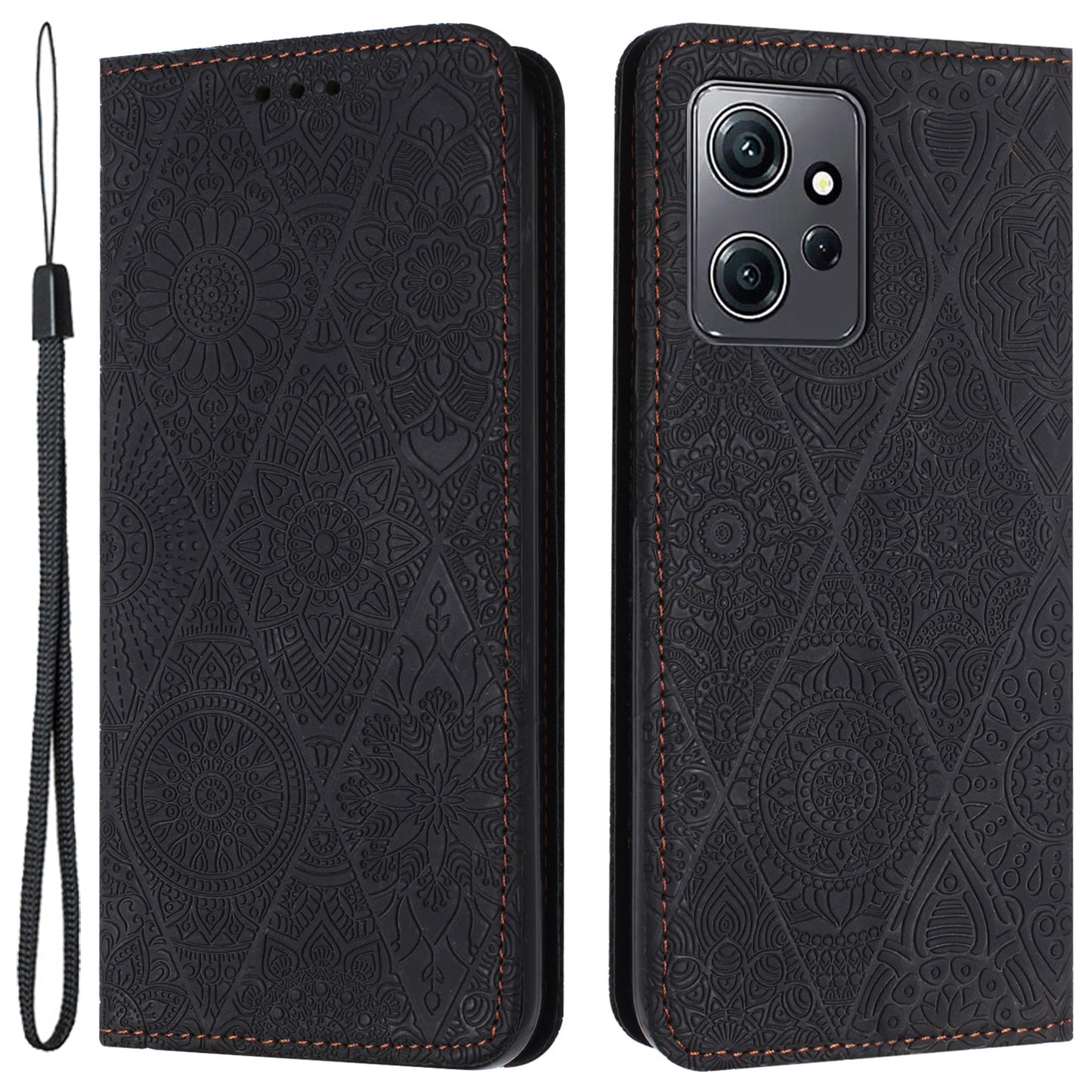 For Xiaomi Redmi Note 12 4G Anti-drop Imprinted PU Leather Phone Case Wallet Stand Cover