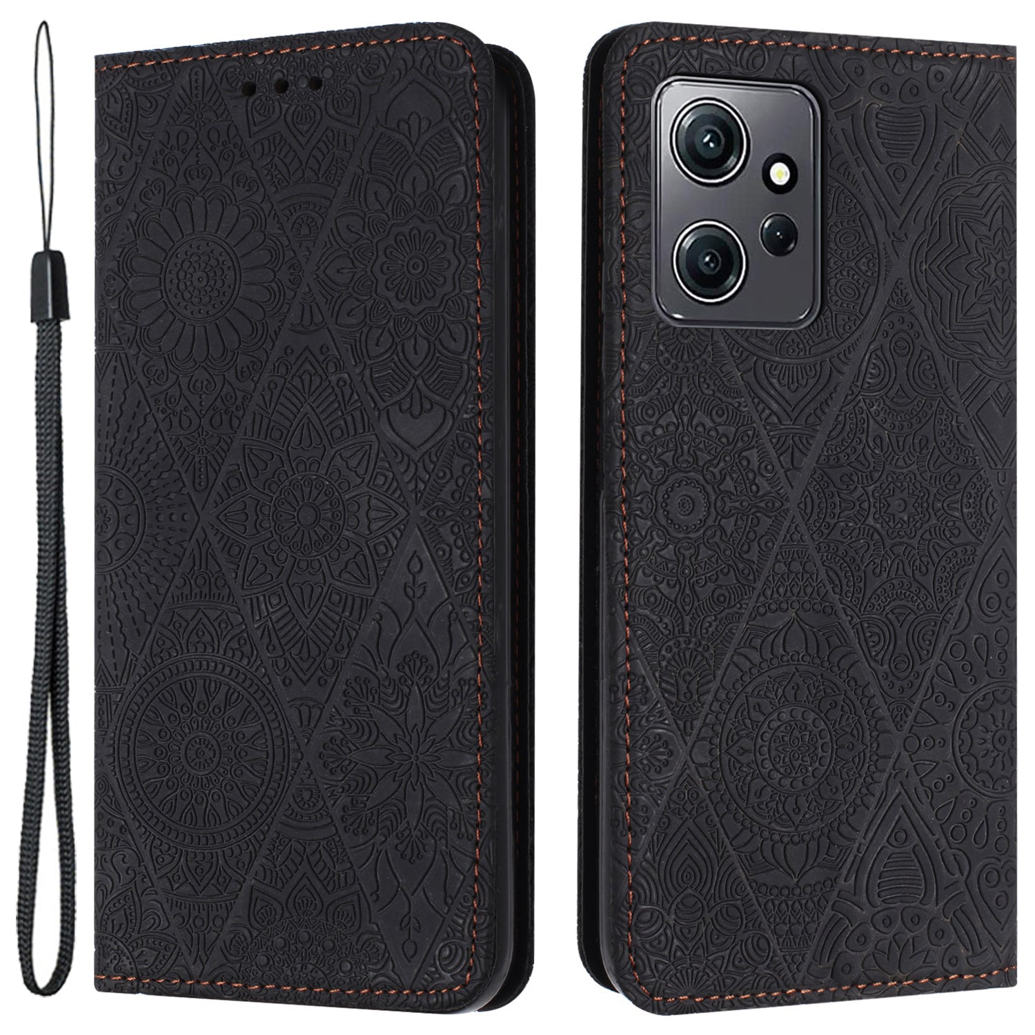 For Xiaomi Redmi Note 12 4G Anti-drop Imprinted PU Leather Phone Case Wallet Stand Cover