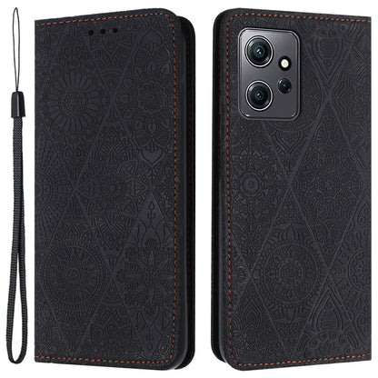 For Xiaomi Redmi Note 12 4G Anti-drop Imprinted PU Leather Phone Case Wallet Stand Cover
