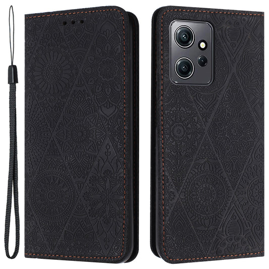 For Xiaomi Redmi Note 12 4G Anti-drop Imprinted PU Leather Phone Case Wallet Stand Cover