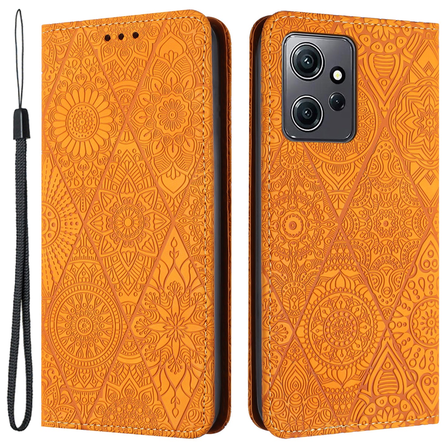 For Xiaomi Redmi Note 12 4G Anti-drop Imprinted PU Leather Phone Case Wallet Stand Cover