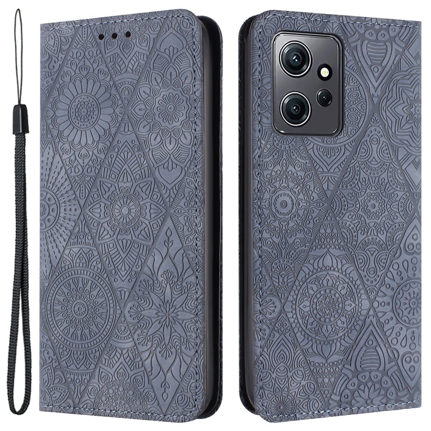 For Xiaomi Redmi Note 12 4G Anti-drop Imprinted PU Leather Phone Case Wallet Stand Cover