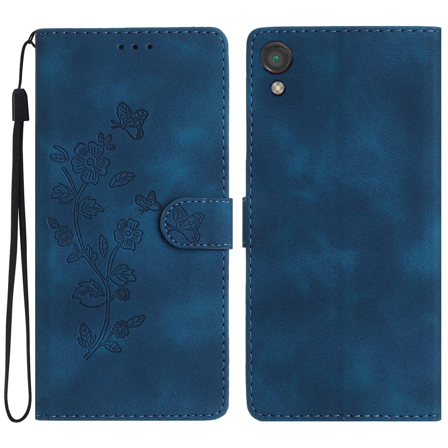 For Sony Xperia L1 Flower Imprint Cover Leather Wallet Stand Shockproof Cell Phone Case
