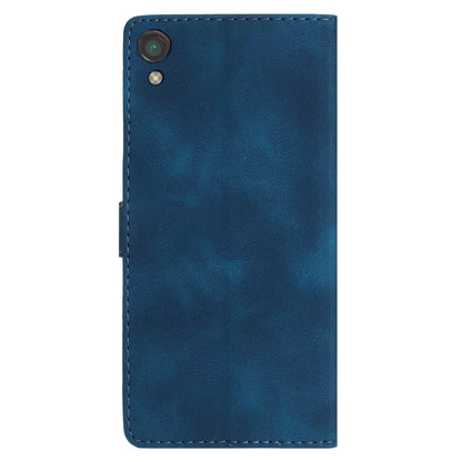 For Sony Xperia L1 Flower Imprint Cover Leather Wallet Stand Shockproof Cell Phone Case