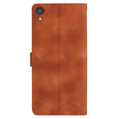 For Sony Xperia L1 Flower Imprint Cover Leather Wallet Stand Shockproof Cell Phone Case