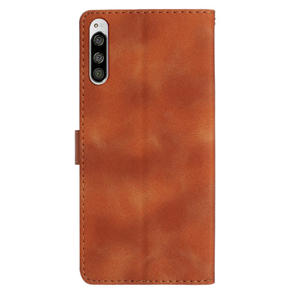 Flower Imprint Leather Case for Sony Xperia 5 , Wallet Stand Mobile Phone Protective Cover