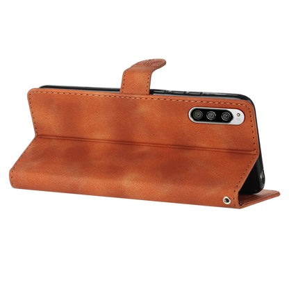 Flower Imprint Leather Case for Sony Xperia 5 , Wallet Stand Mobile Phone Protective Cover