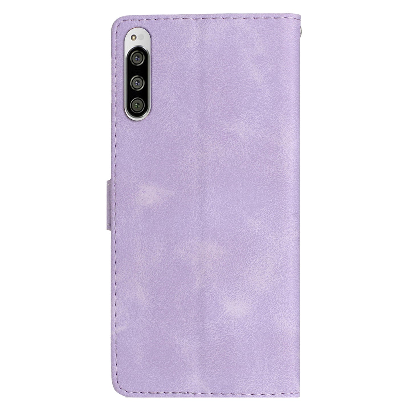 Flower Imprint Leather Case for Sony Xperia 5 , Wallet Stand Mobile Phone Protective Cover