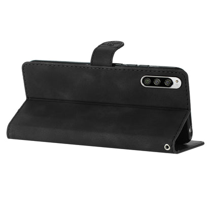 Flower Imprint Leather Case for Sony Xperia 5 , Wallet Stand Mobile Phone Protective Cover