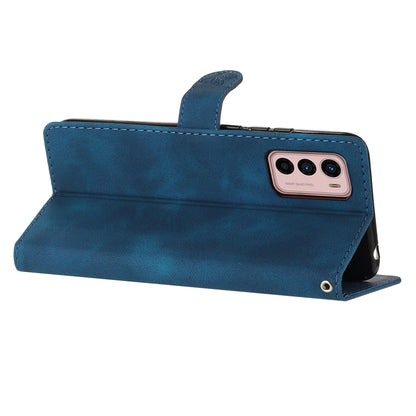 Leather Phone Cover for Motorola Moto G42 4G , Imprinted Flower Wallet Stand Dustproof Cell Phone Case