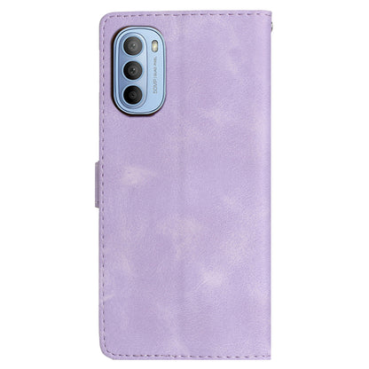 For Motorola Moto G62 5G Magnetic Phone Case Imprinted Flower Wallet Stand Leather Mobile Phone Cover