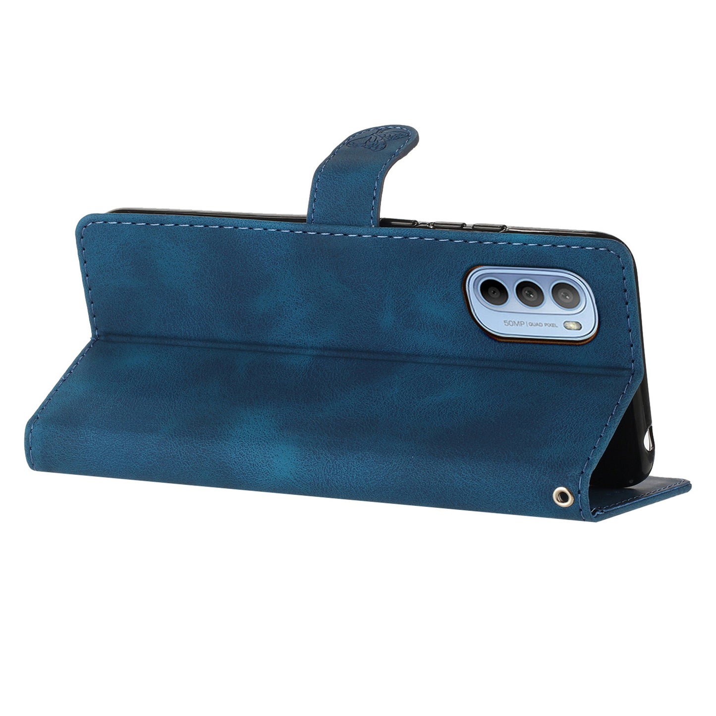 For Motorola Moto G62 5G Magnetic Phone Case Imprinted Flower Wallet Stand Leather Mobile Phone Cover