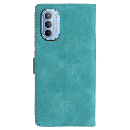 For Motorola Moto G62 5G Magnetic Phone Case Imprinted Flower Wallet Stand Leather Mobile Phone Cover