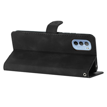 For Motorola Moto G62 5G Magnetic Phone Case Imprinted Flower Wallet Stand Leather Mobile Phone Cover