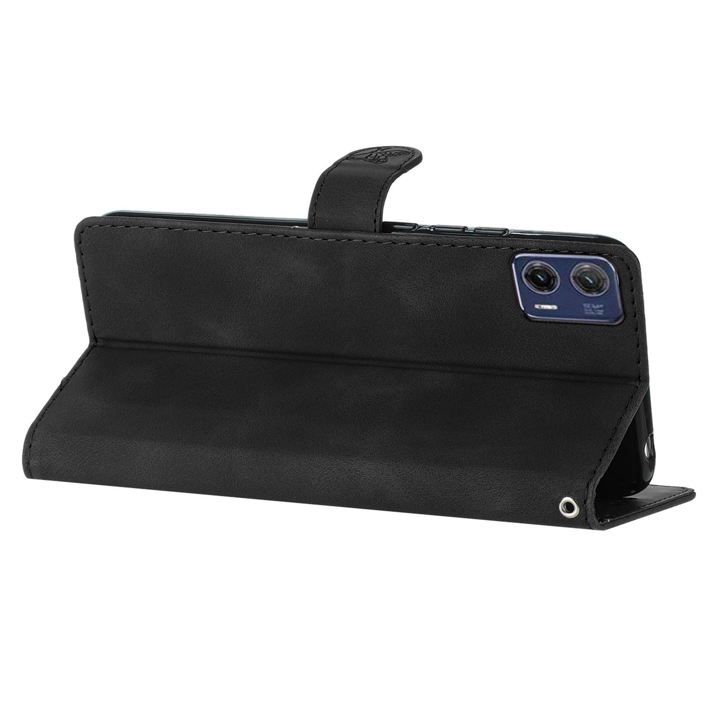 For Motorola Moto G73 5G Anti-Dust Leather Wallet Phone Case Stand Shockproof Imprinted Flower Cover Phone Case