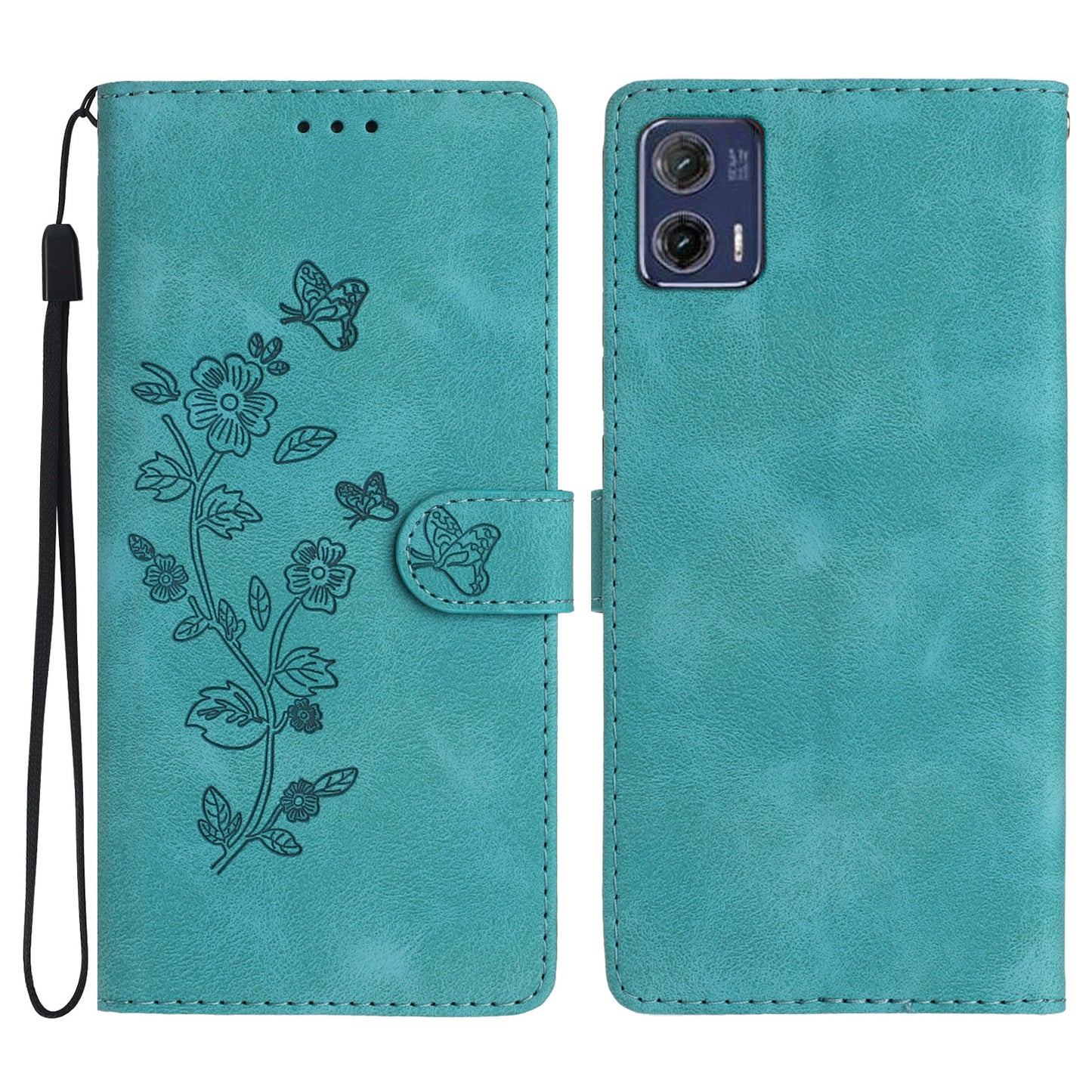 For Motorola Moto G73 5G Anti-Dust Leather Wallet Phone Case Stand Shockproof Imprinted Flower Cover Phone Case