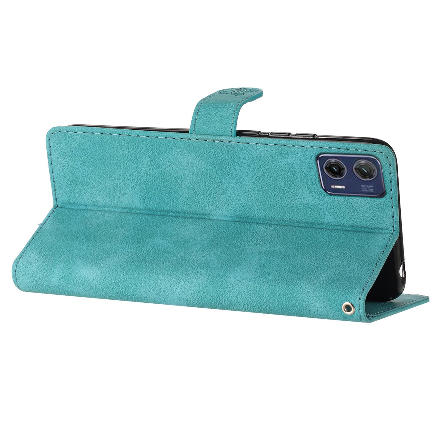 For Motorola Moto G73 5G Anti-Dust Leather Wallet Phone Case Stand Shockproof Imprinted Flower Cover Phone Case