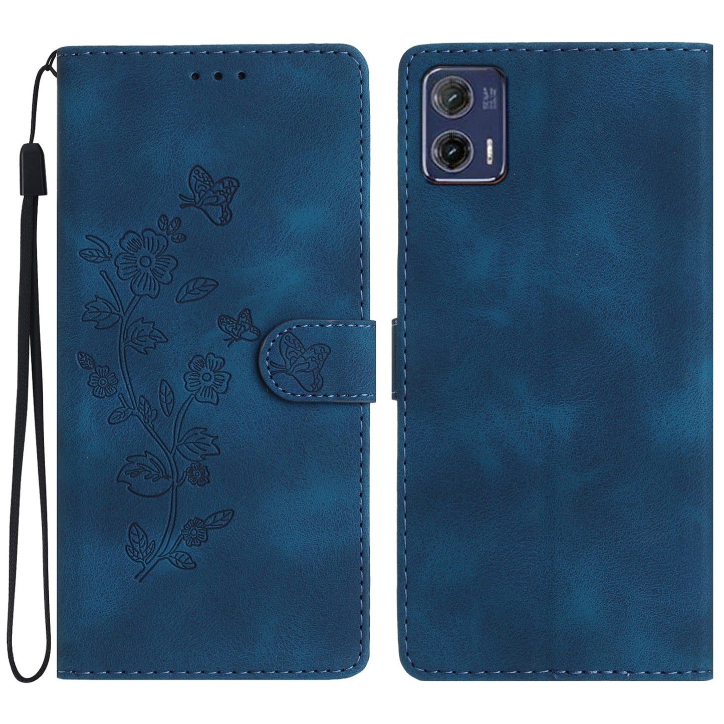 For Motorola Moto G73 5G Anti-Dust Leather Wallet Phone Case Stand Shockproof Imprinted Flower Cover Phone Case