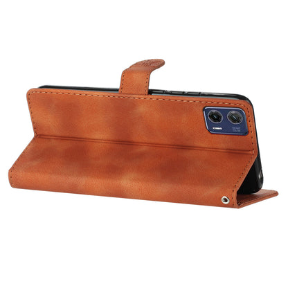 For Motorola Moto G73 5G Anti-Dust Leather Wallet Phone Case Stand Shockproof Imprinted Flower Cover Phone Case