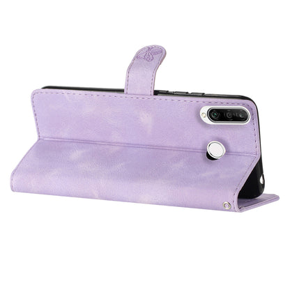 For Huawei P30 Lite / P30 Lite New Edition / nova 4e Phone Cover Imprinted Flower Wallet Stand Shockproof Leather Phone Case