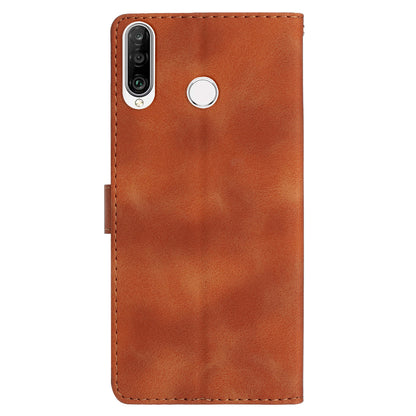 For Huawei P30 Lite / P30 Lite New Edition / nova 4e Phone Cover Imprinted Flower Wallet Stand Shockproof Leather Phone Case