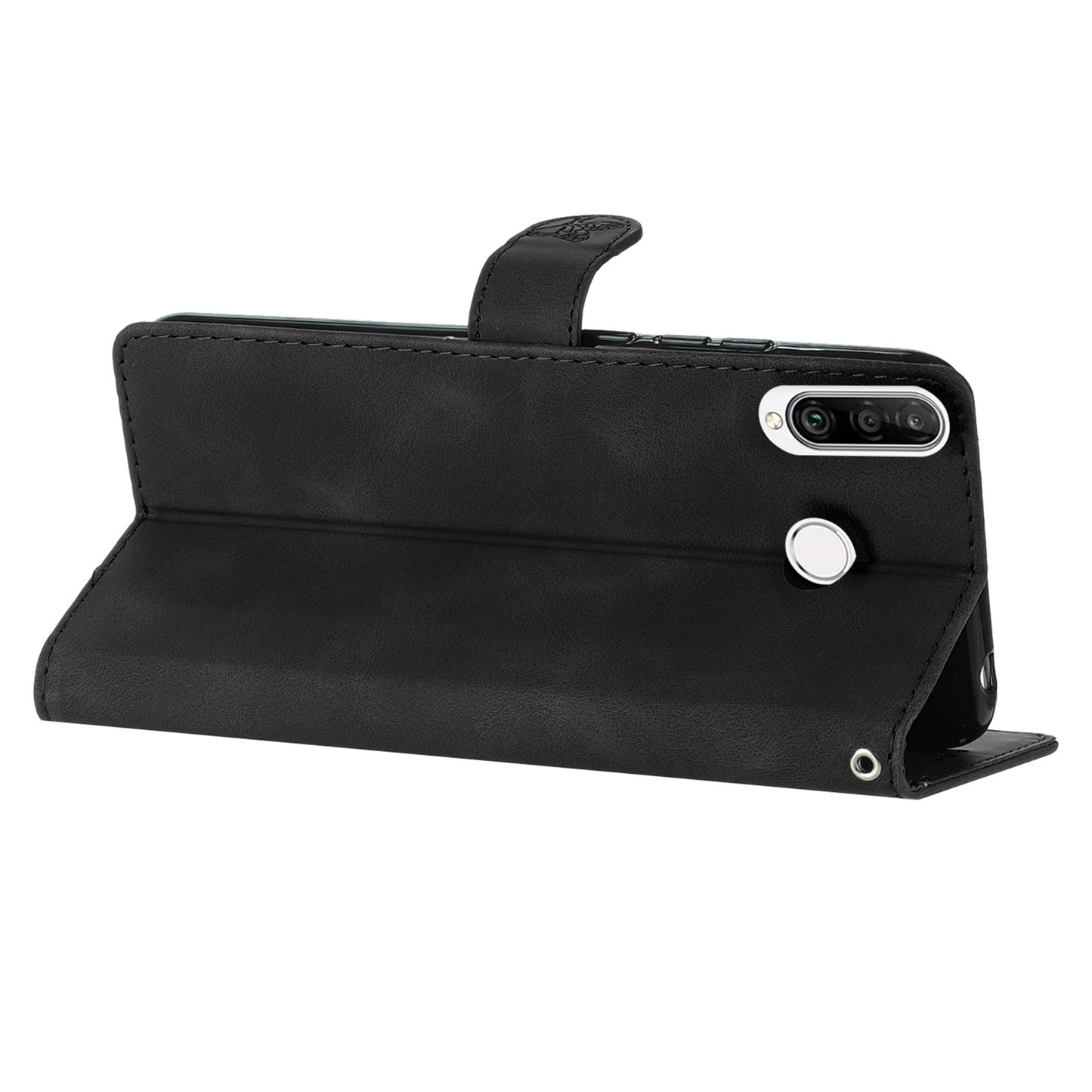 For Huawei P30 Lite / P30 Lite New Edition / nova 4e Phone Cover Imprinted Flower Wallet Stand Shockproof Leather Phone Case