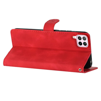 Leather Case for Huawei P40 lite 4G / nova 6 SE / Nova 7i , Wallet Stand Flower Imprint Phone Cover