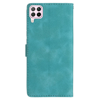 Leather Case for Huawei P40 lite 4G / nova 6 SE / Nova 7i , Wallet Stand Flower Imprint Phone Cover