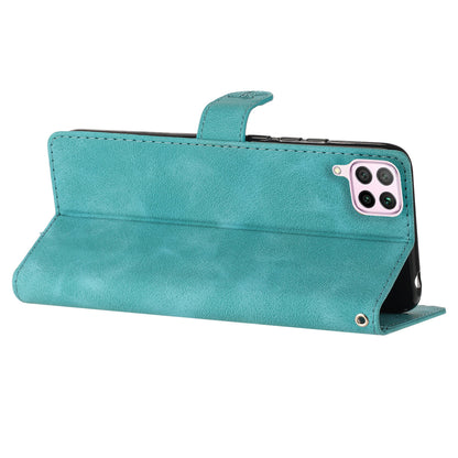 Leather Case for Huawei P40 lite 4G / nova 6 SE / Nova 7i , Wallet Stand Flower Imprint Phone Cover