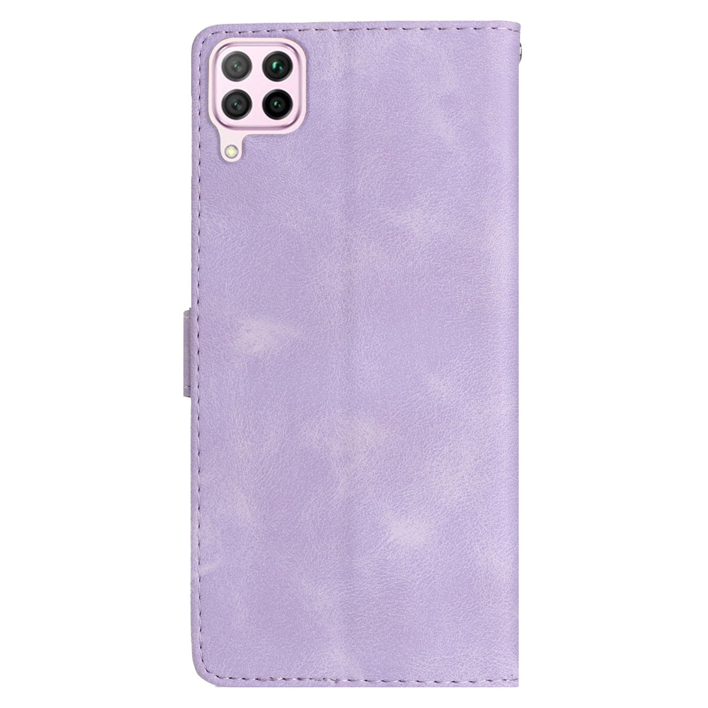 Leather Case for Huawei P40 lite 4G / nova 6 SE / Nova 7i , Wallet Stand Flower Imprint Phone Cover