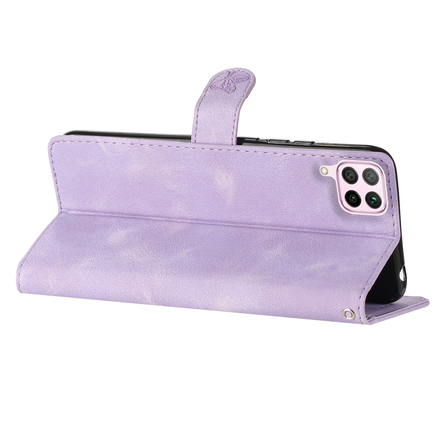 Leather Case for Huawei P40 lite 4G / nova 6 SE / Nova 7i , Wallet Stand Flower Imprint Phone Cover