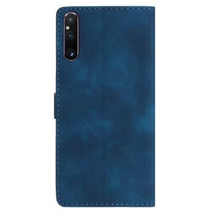 Flower Imprint Leather Case for Sony Xperia 1 V , Wallet Stand Anti-scratch Mobile Phone Cover