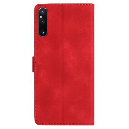 Flower Imprint Leather Case for Sony Xperia 1 V , Wallet Stand Anti-scratch Mobile Phone Cover