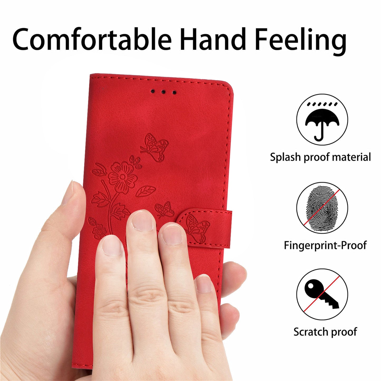 Flower Imprint Leather Case for Sony Xperia 1 V , Wallet Stand Anti-scratch Mobile Phone Cover