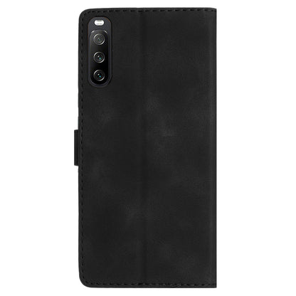 Leather Case for Sony Xperia 10 V , Fingerprint Proof Wallet Stand Flower Imprint Phone Cover