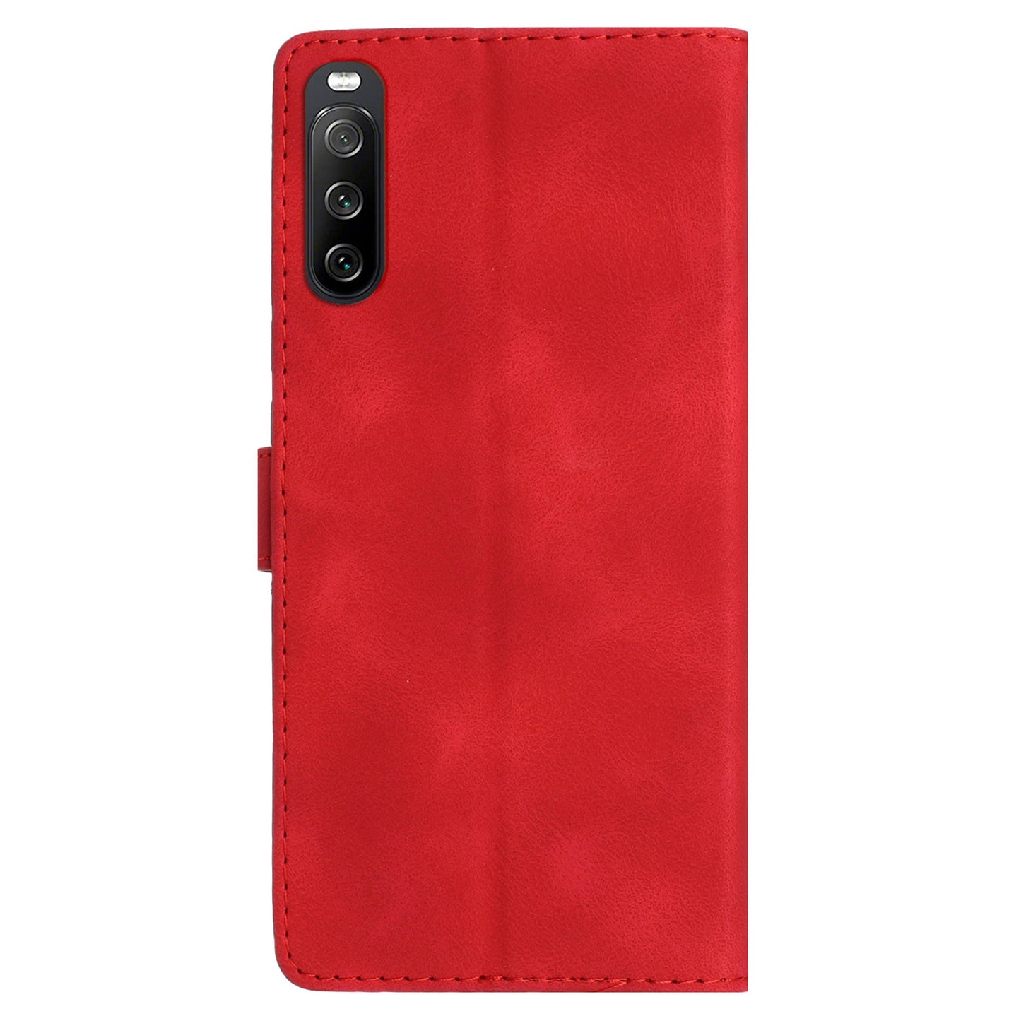 Leather Case for Sony Xperia 10 V , Fingerprint Proof Wallet Stand Flower Imprint Phone Cover