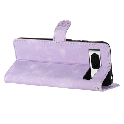 For Google Pixel 8 Phone Cover Imprinted Flower Wallet Stand PU Leather Magnetic Mobile Phone Case