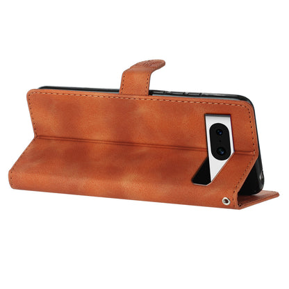 For Google Pixel 8 Phone Cover Imprinted Flower Wallet Stand PU Leather Magnetic Mobile Phone Case