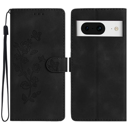 For Google Pixel 8 Phone Cover Imprinted Flower Wallet Stand PU Leather Magnetic Mobile Phone Case