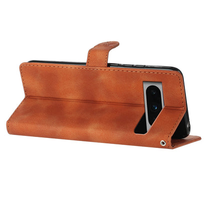 For Google Pixel 8 Pro Shockproof Smartphone Case Imprinted Flower Leather Stand Phone Cover Wallet