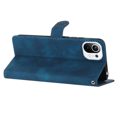 For Xiaomi 11 Lite 5G NE / Mi 11 Lite 5G / 4G Stand Phone Case Imprinted Flower PU Leather+TPU Phone Cover Wallet