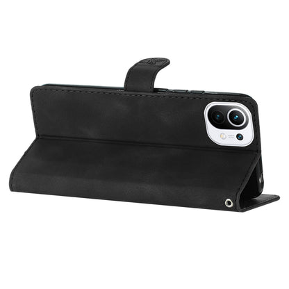 For Xiaomi 11 Lite 5G NE / Mi 11 Lite 5G / 4G Stand Phone Case Imprinted Flower PU Leather+TPU Phone Cover Wallet