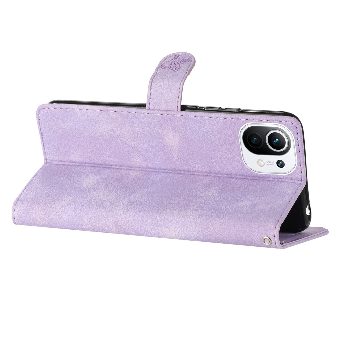 For Xiaomi 11 Lite 5G NE / Mi 11 Lite 5G / 4G Stand Phone Case Imprinted Flower PU Leather+TPU Phone Cover Wallet