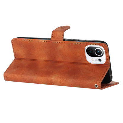 For Xiaomi 11 Lite 5G NE / Mi 11 Lite 5G / 4G Stand Phone Case Imprinted Flower PU Leather+TPU Phone Cover Wallet