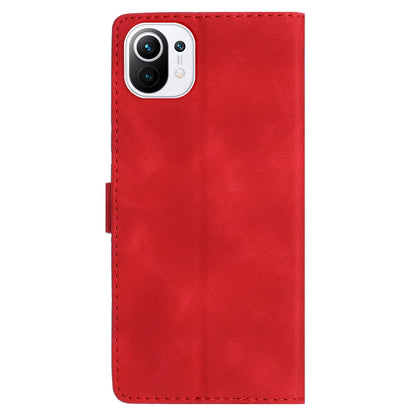 For Xiaomi 11 Lite 5G NE / Mi 11 Lite 5G / 4G Stand Phone Case Imprinted Flower PU Leather+TPU Phone Cover Wallet