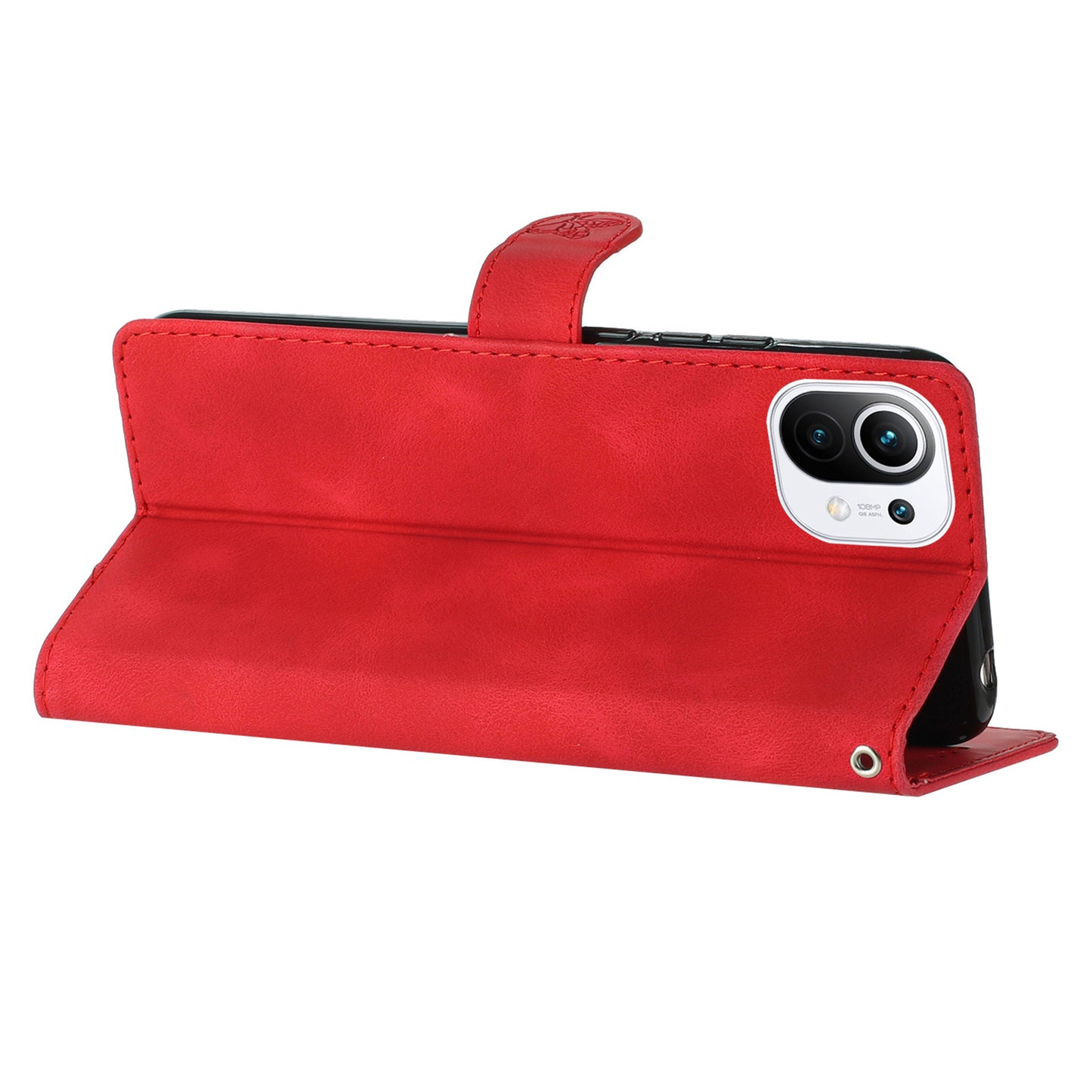 For Xiaomi 11 Lite 5G NE / Mi 11 Lite 5G / 4G Stand Phone Case Imprinted Flower PU Leather+TPU Phone Cover Wallet