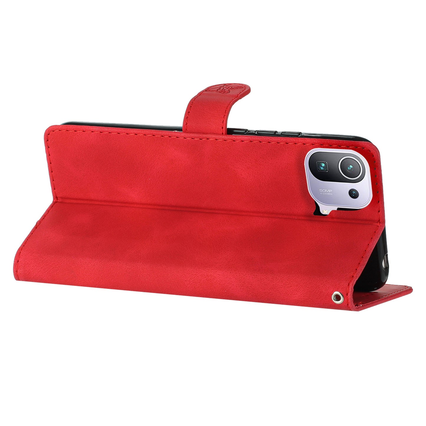 Imprinted Flower Phone Case for Xiaomi Mi 11 Pro , Shockproof Wallet Stand PU Leather Phone Cover