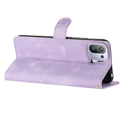 Imprinted Flower Phone Case for Xiaomi Mi 11 Pro , Shockproof Wallet Stand PU Leather Phone Cover