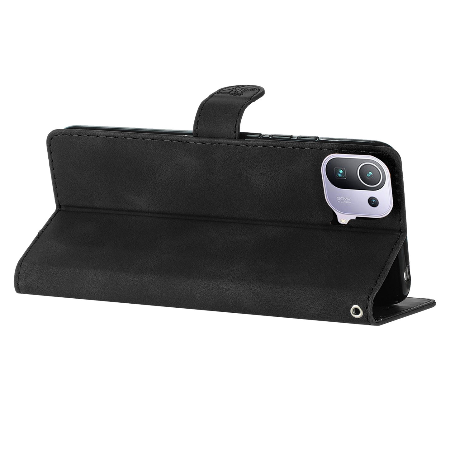 Imprinted Flower Phone Case for Xiaomi Mi 11 Pro , Shockproof Wallet Stand PU Leather Phone Cover