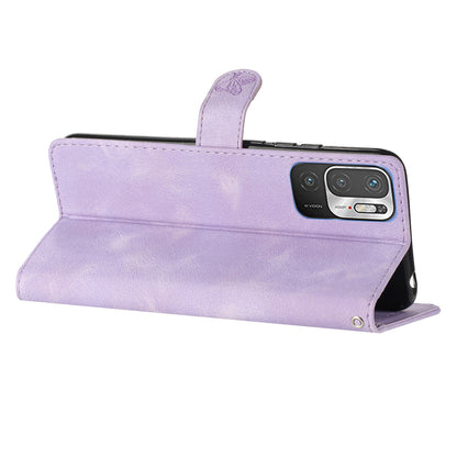 For Xiaomi Redmi Note 10 5G / Redmi Note 10T 5G / Poco M3 Pro 5G / 4G Leather Phone Cover Imprinted Flower Wallet Stand Phone Case